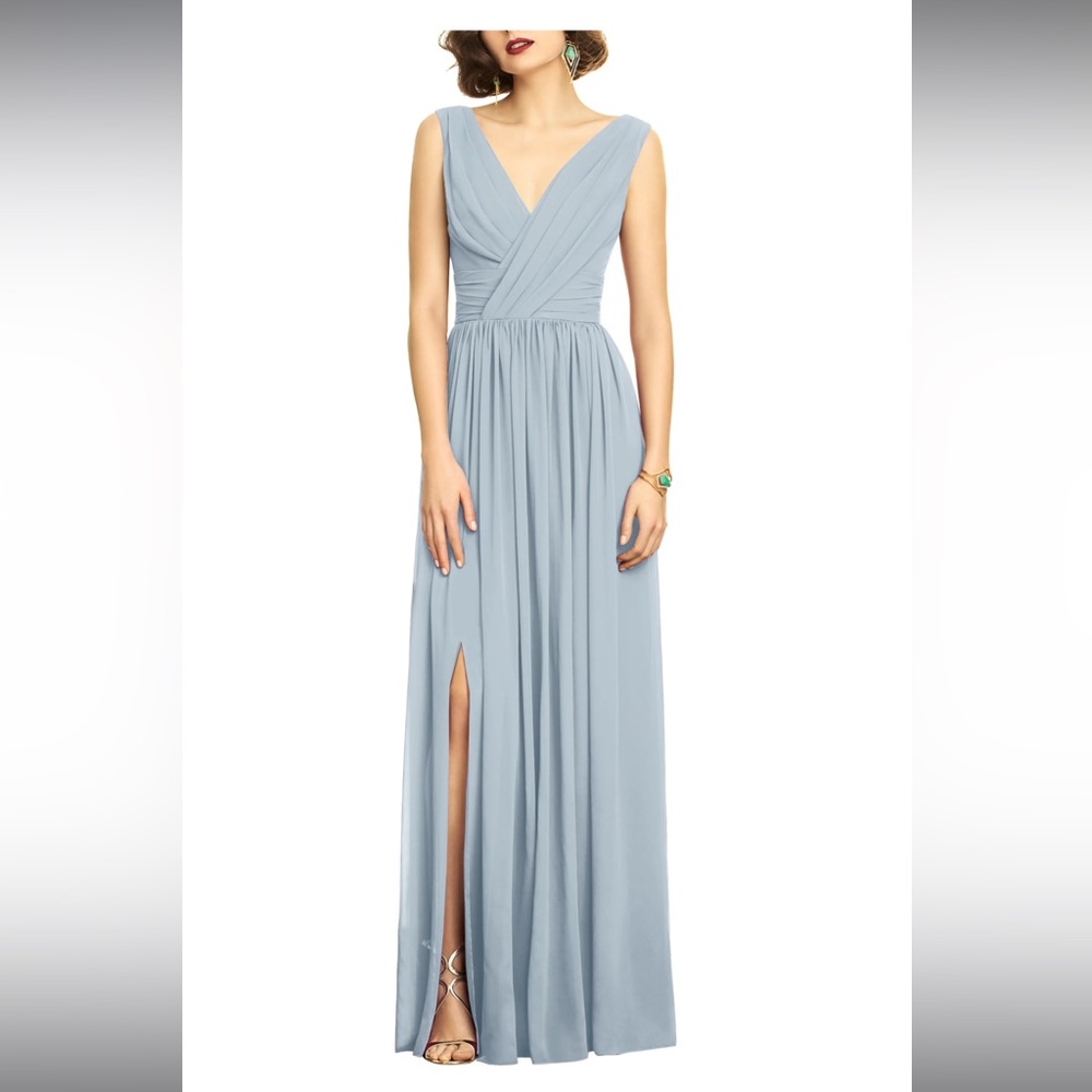 Dessy Collection Surplice Ruched Chiffon Gown